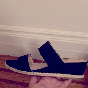 Abella black espadrille wedge sandals size 8